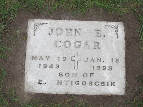 John Cogar headstone set Jun 2  2011.JPG
